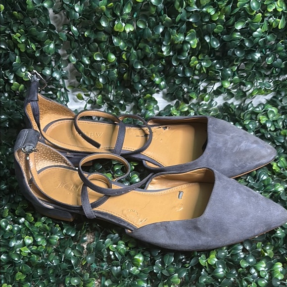 J. Crew Gray Suede Heels with Strappy Design - Picture 1 of 6
